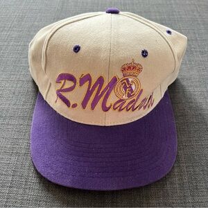 Vintage Real Madrid Official Snapback Hat Cap Win 90s Deadstock